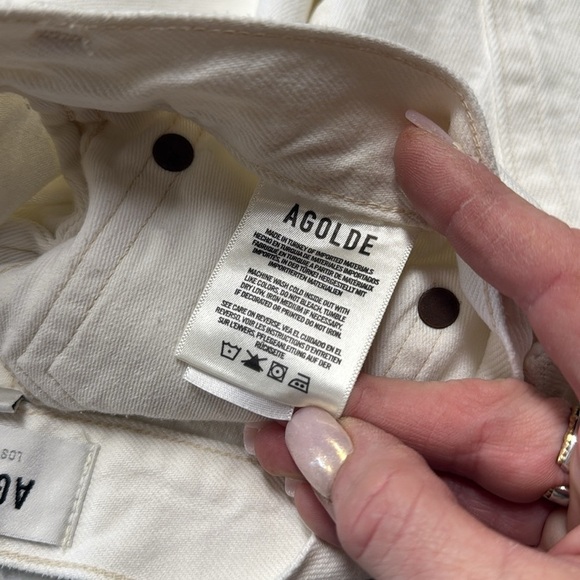 Agolde Cut off Parker Denim Shorts Size 25 in Off White - Picture 3 of 7